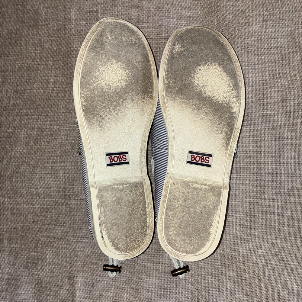 Women’s Bob’s Navy Striped Canvas Slip-Ons - Picture 2 of 2
